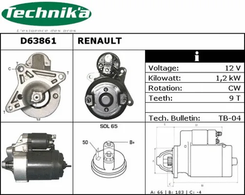 Démarreur Technika D63861