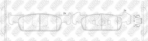 Kit de plaquettes de frein, frein à disque NiBK PN43002