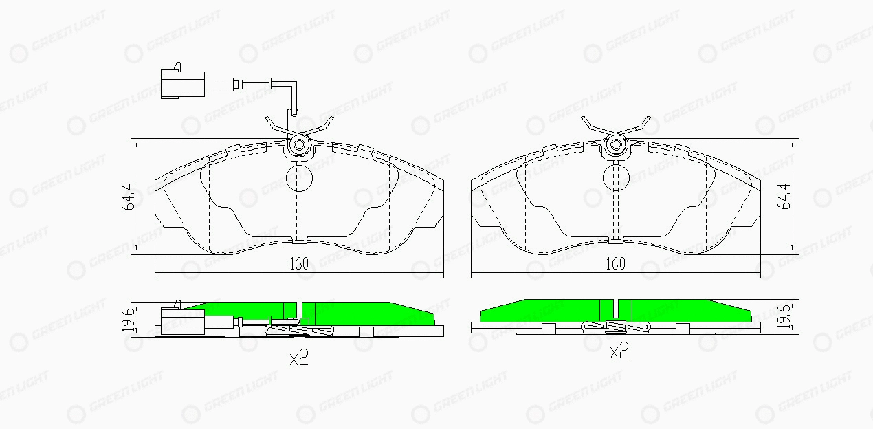 Kit de plaquettes de frein, frein à disque Automotive Adriado GLBP0259