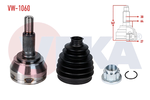 Jeu de joints, arbre de transmission VEKA VW-1060
