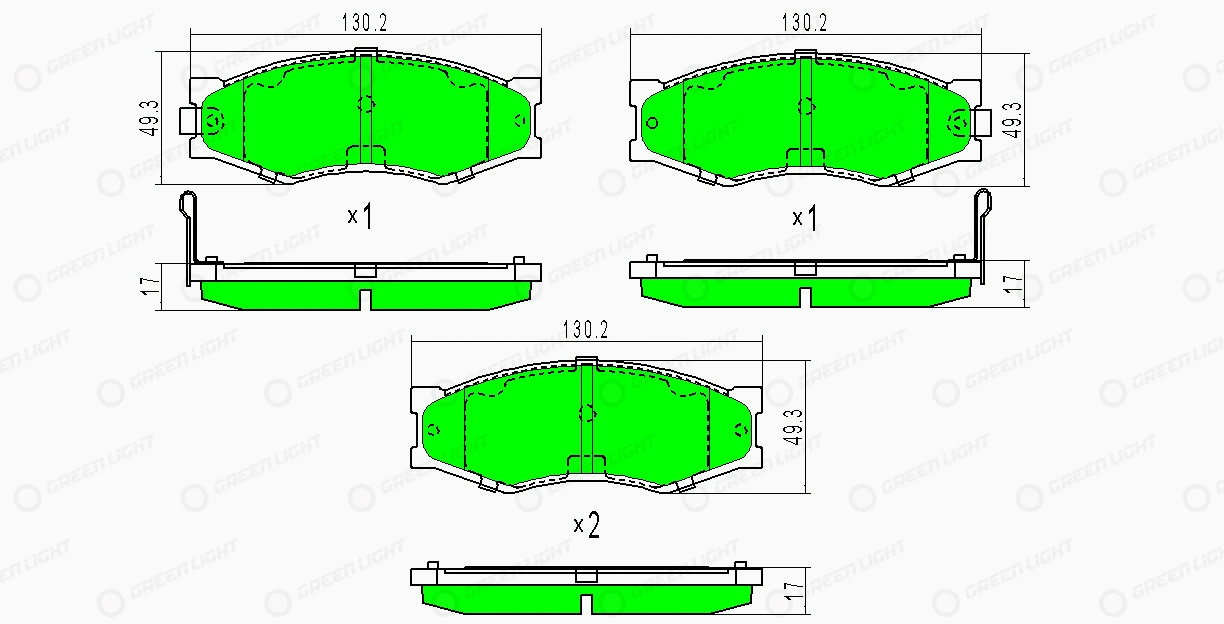Kit de plaquettes de frein, frein à disque Automotive Adriado GLBP0389