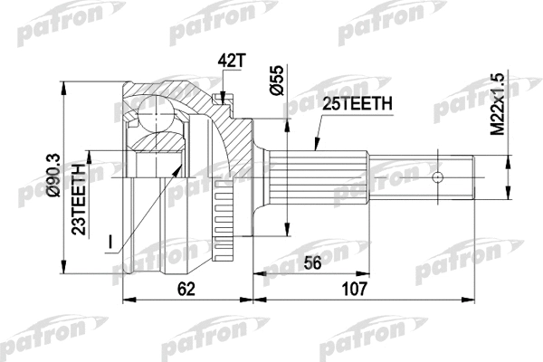 Jeu de joints, arbre de transmission PATRON PCV1275
