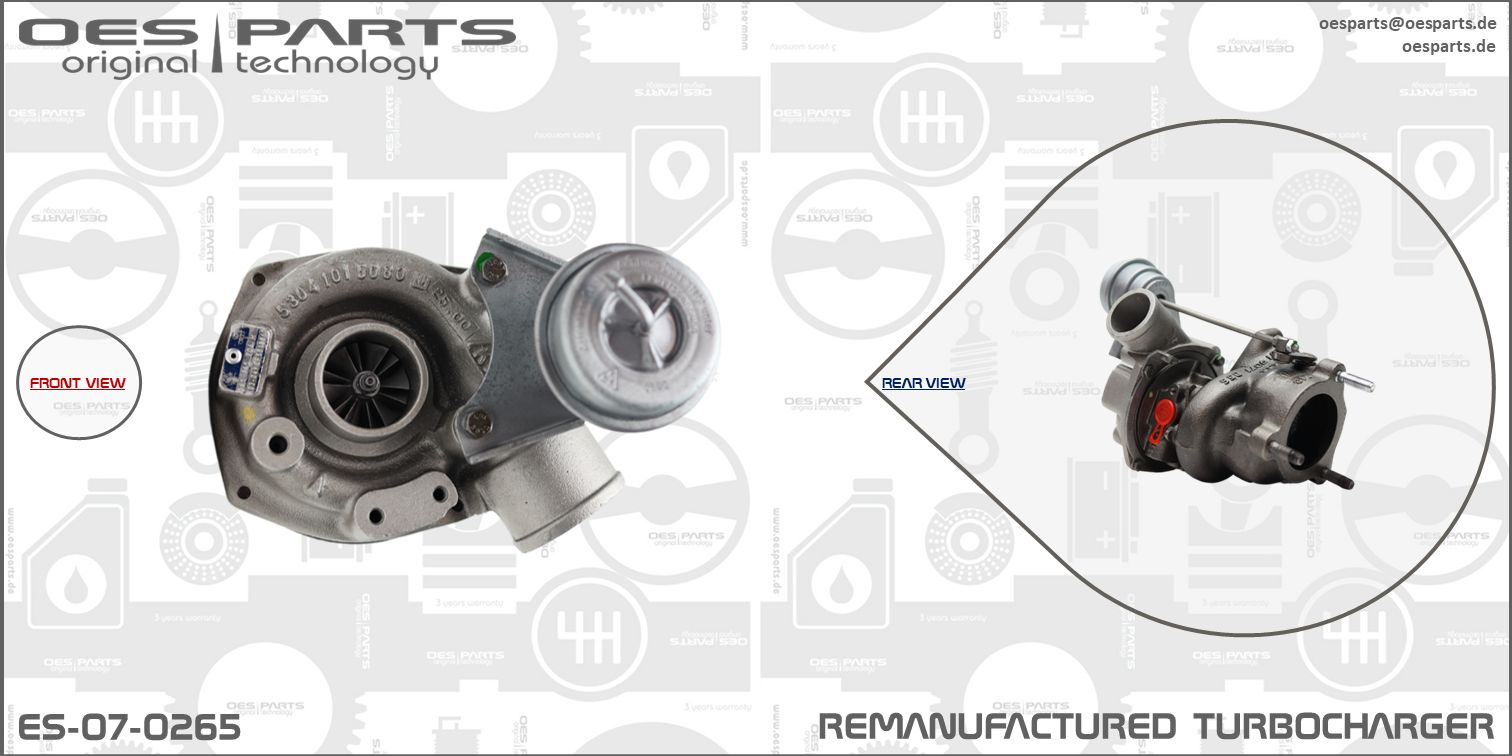 Turbocompresseur, suralimentation OES PARTS ES-07-0265