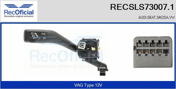 Commutateur de colonne de direction RECOFICIAL RECSLS73007.1