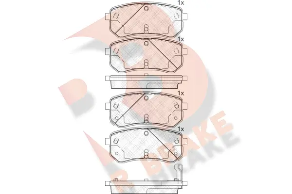 Kit de plaquettes de frein, frein à disque R BRAKE RB1710