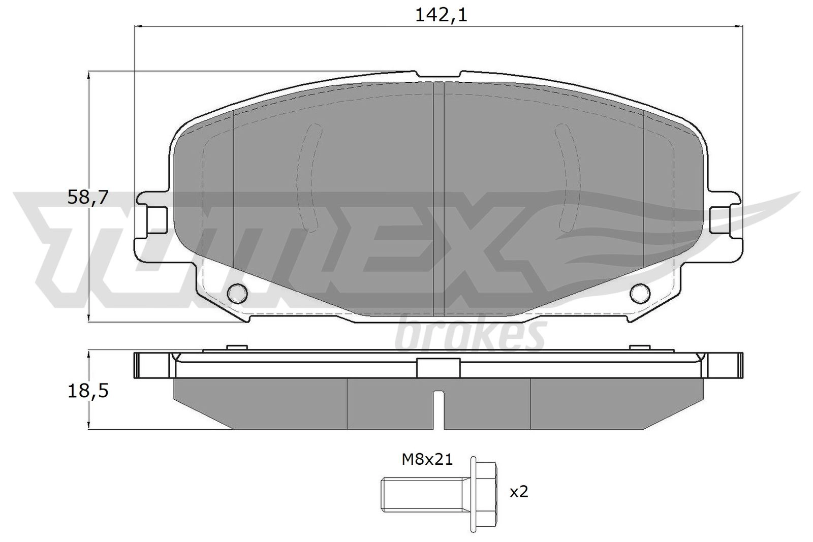 Kit de plaquettes de frein, frein à disque TOMEX Brakes TX 19-74