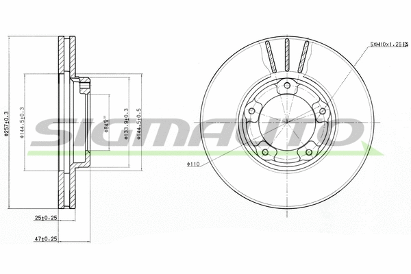 Disque de frein SIGMAUTO DBA416V