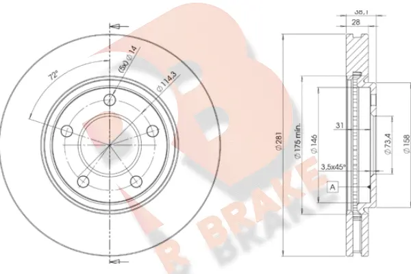 Disque de frein R BRAKE 78RBD23002