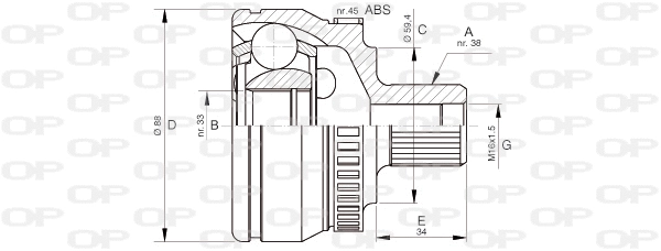 Jeu de joints, arbre de transmission OPEN PARTS CVJ5444.10