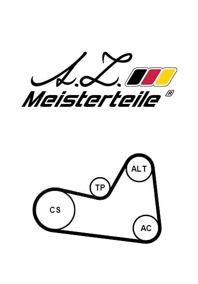 Jeu de courroies trapézoïdales à nervures A.Z. Meisterteile AZMT-20-030-1046