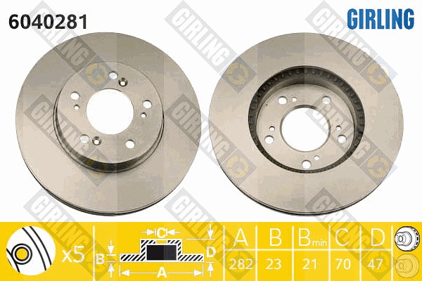 Disque de frein GIRLING 6040281