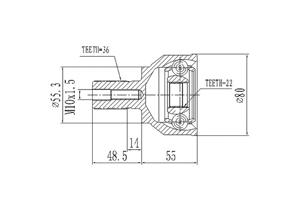 Jeu de joints, arbre de transmission DYNAMATRIX DCV834015