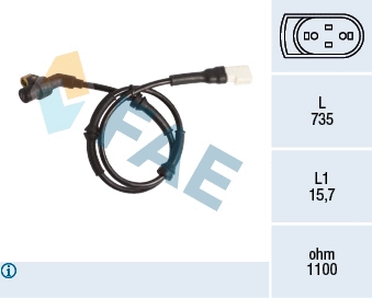 Capteur, vitesse de roue FAE 78202