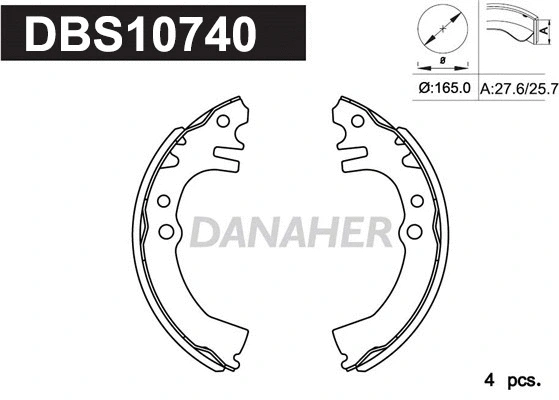 Jeu de mâchoires de frein DANAHER DBS10740