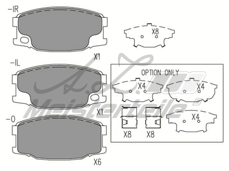 Kit de plaquettes de frein, frein à disque A.Z. Meisterteile AZMT-44-022-2295