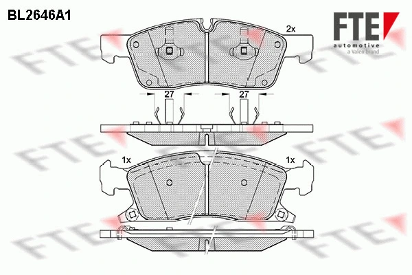 Kit de plaquettes de frein, frein à disque FTE 9010889