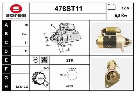 Démarreur STARTCAR 478ST11