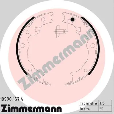 Jeu de mâchoires de frein, frein de stationnement ZIMMERMANN 10990.157.4