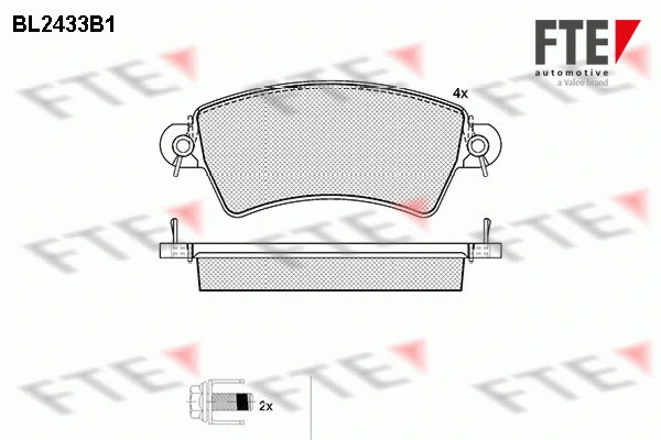 Kit de plaquettes de frein, frein à disque FTE 9010733