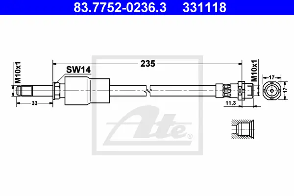 Flexible de frein ATE-APAC 83.7752-0236.3