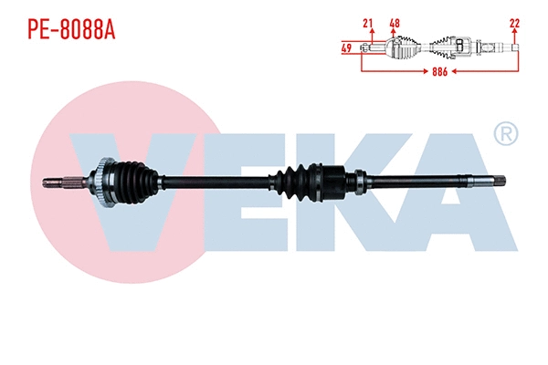 Arbre de transmission VEKA PE-8088A