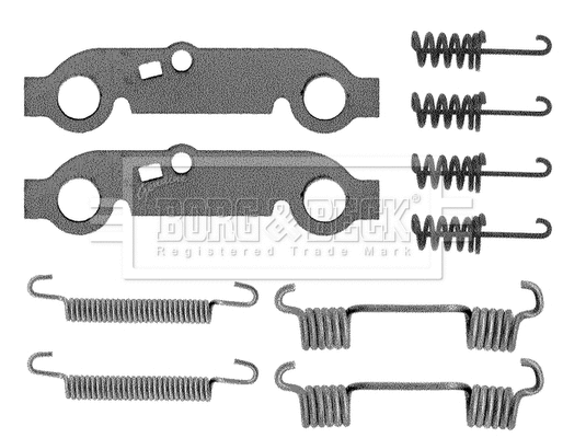 Kit d'accessoires, mâchoires de frein de stationnement BORG & BECK BBK6057