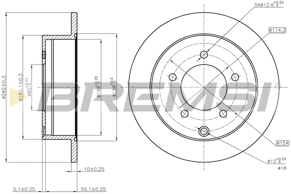 Disque de frein BREMSI CD7986S