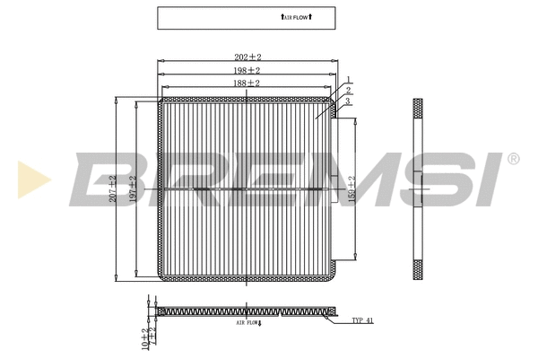 Filtre, air de l'habitacle BREMSI FC0897