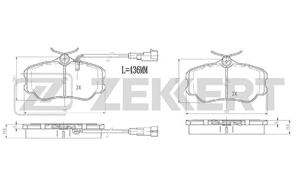 Kit de plaquettes de frein, frein à disque ZEKKERT BS-2998