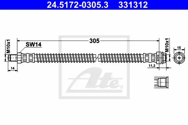Flexible de frein ATE-APAC 24.5172-0305.3