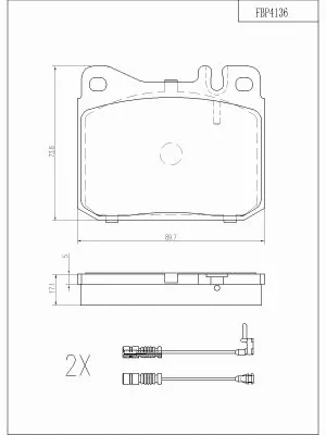 Kit de plaquettes de frein, frein à disque FI.BA FBP4136