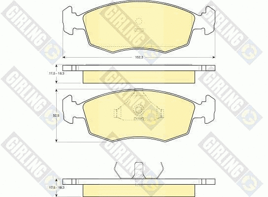Kit de plaquettes de frein, frein à disque GIRLING 6103712