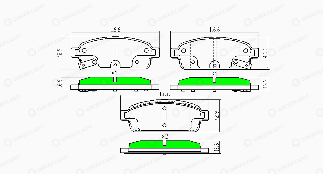 Kit de plaquettes de frein, frein à disque Automotive Adriado GLBP0075