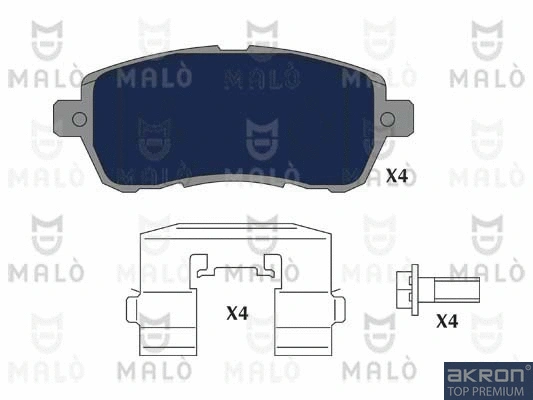 Kit de plaquettes de frein, frein à disque AKRON-MALÒ 1051333