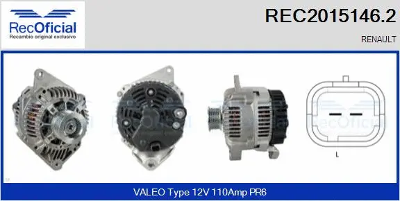 Alternateur RECOFICIAL REC2015146.2