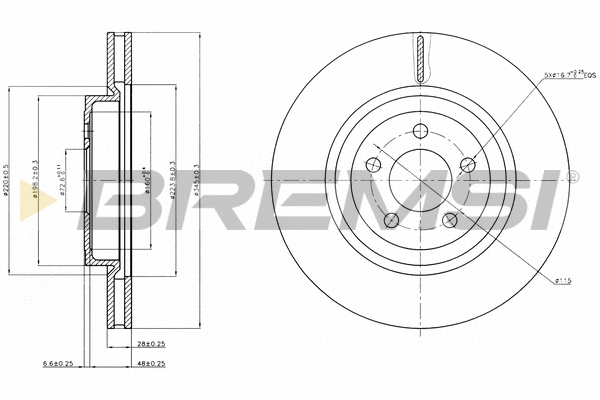 Disque de frein BREMSI CD7765V