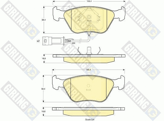 Kit de plaquettes de frein, frein à disque GIRLING 6111922