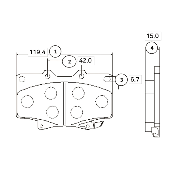 Kit de plaquettes de frein, frein à disque CTR GK1019