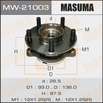 Kit de roulements de roue MASUMA MW-21003