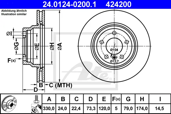 Disque de frein ATE-APAC 24.0124-0200.1