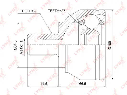 Jeu de joints, arbre de transmission LYNXAUTO CO-3908