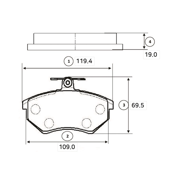Kit de plaquettes de frein, frein à disque CTR GK1240