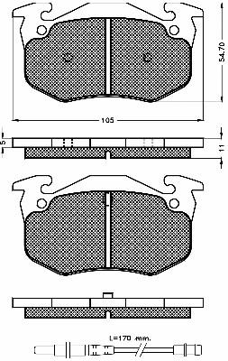 Kit de plaquettes de frein, frein à disque BSF 10458
