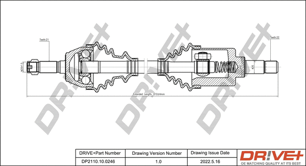 Arbre de transmission Dr!ve+ DP2110.10.0246