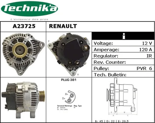 Alternateur Technika A23725