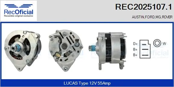 Alternateur RECOFICIAL REC2025107.1
