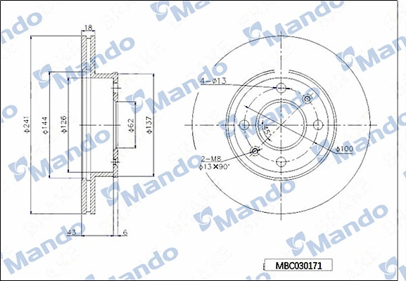 Disque de frein MANDO MBC030171