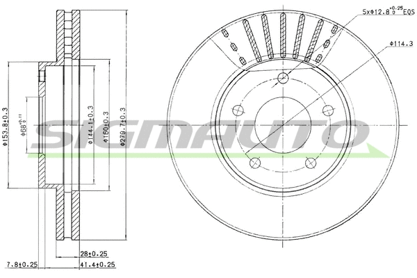 Disque de frein SIGMAUTO DBB249V