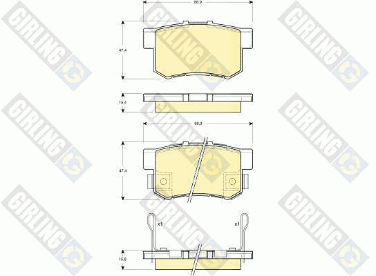 Kit de plaquettes de frein, frein à disque GIRLING 6132699