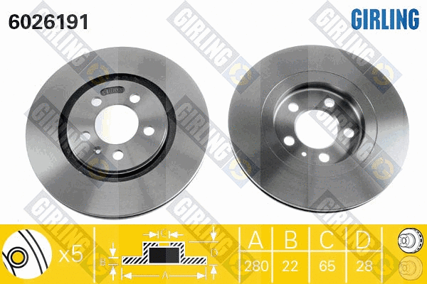 Disque de frein GIRLING 6026191